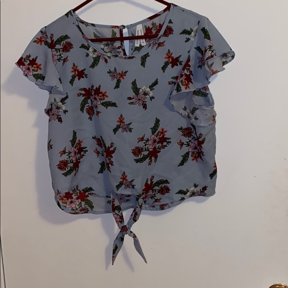 Charlotte Russe blue floral top